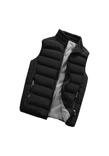 Sonbahar Ve Kış İçin Kalınlaştırılmış, Erkek Kaz Tüyü Dolgulu Pamuklu Yelek Haki