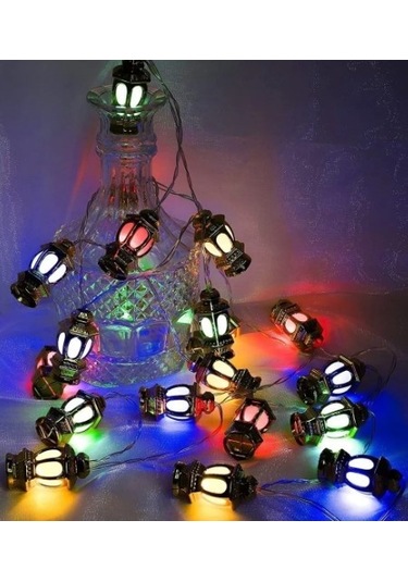 20 Li Kandil Feneri Led Işık Rgb Işık Siyah