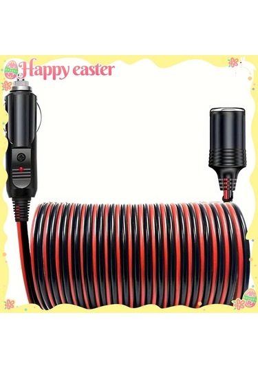 Honeybeeshop 8ft 2 5 Metre Erkekten Dişi Araba Fiş Uzatma Kablosu 16awg 12v 24v Led Işık Araba Lastik Pompası Hava Kompresörü İçin
