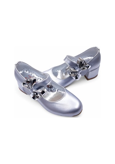 Beebron Ortopedik Topuklu Abiye Kız Çocuk Ayakkabı Glossy Series Abiayk2401 Baby Silver Gümüş