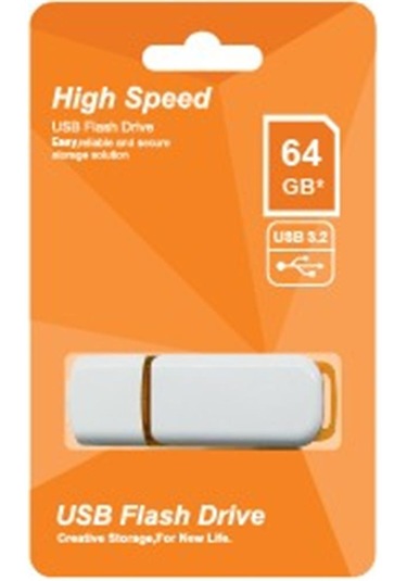 Elba 64gb Plastik Beyaz-turuncu 3.2 Usb Flash Bellek