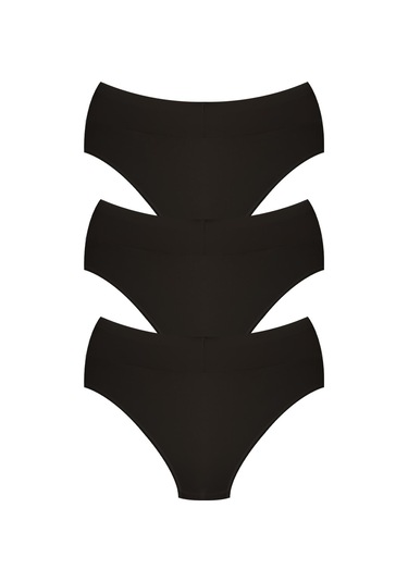 Pamuklu Yüksek Bel Toparlayıcı Kadın Bikini Külot 3'lü Paket - 2 Çok Renkli 2