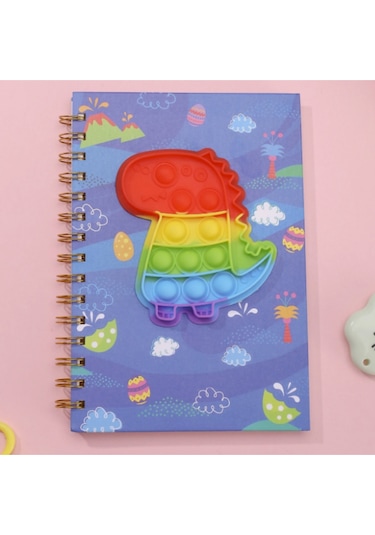 Popit Sert Kapak Defter Kedi Patisi Desenli Silgi Hediyeli Yeşil