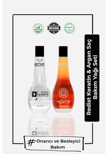 Redist Moroccan Argan Yağı Saç Bakım Yağı 100 ML + Redist Miracle Keratin Yağı 100 ML