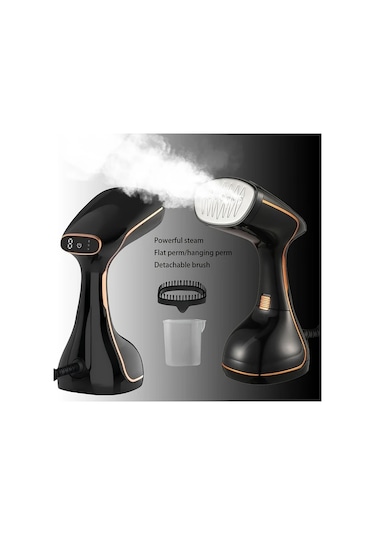 Honeybeeshop Siyah Avrupa Standartlarina Uygun Tasinabilir El Buharli Utu Ev Seyahat 3 Kademeli Ayarlanabilir Kirisiklik Onleyici