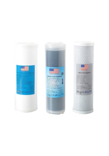 Filtre Dünyası Ihlas Su Arıtma Cihazı Filtresi Çift Karbonlu 3Lü Takım