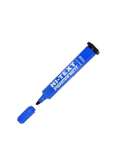 Hi-Text 830 C Permanent Koli Kalemi Kesik Uç Mavi -12'Li