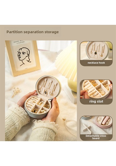 Springsun Küçük Boy Taşınabilir Kadife Kuyumluk Kutusu - Kolye, Yüzük, Küpe Ve Aksesuarları Anti-oksidasyonlu Saklama Kutusu Gri Gri