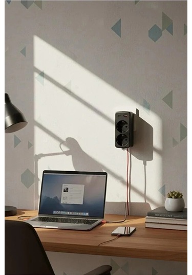 Çoklu Priz Yüksek Gerilim Korumalı 2'li Priz 1xusb 1xtype-c Çıkışlı Grup Priz Çoğaltıcı 0 M