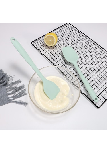 Pembe 4 Parçalı Pişirme Aracı Seti Krem Spatula Mutfak Hepsi Bir Arada Yapışmaz Tencere Salata Karıştırma Silikon Spatula