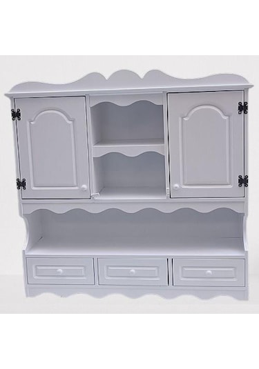 Hobi Adn 90353 Dekoratif Mutfak Dolap 3çekm Terek Mdf Parlak Beyaz Lake El Yapım