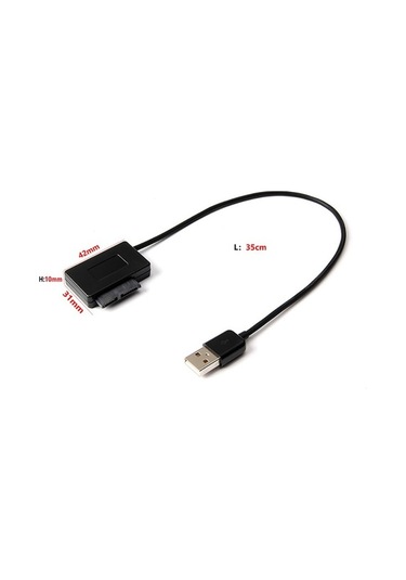 Besthome1 Dışarıdaki Laptoptan Optik Sürücü Kablosu Msata-sata 7+6pin Usb2.0'a Dönüştürücü 480mb/s Siyah 35cm