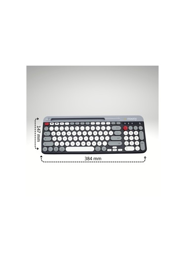 Rooty Ultra İnce Çoklu Cihaz Bluetooth Siyah Beyaz Kırmızı Şık Türkçe Klavye Kolay Kullanım-1017