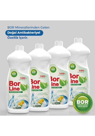 Borline Bor Katkılı Bulaşık Deterjanı 4 x 650 ML