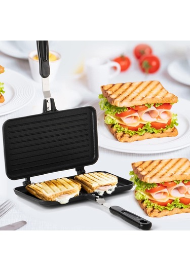 Sandviç Makinesi, Saplı Yapışmaz Izgara Tavası, Alüminyum Flip Tava İç Mekan Dış Mekan Kahvaltısı