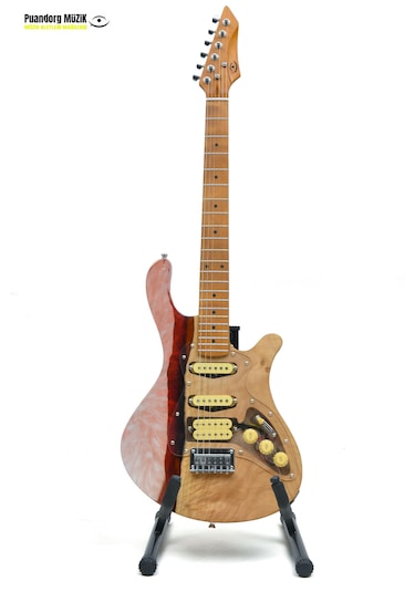 Elektro Gitar Custom Epoksi & Yıllanmış Ağaç Kişiye Özel Kırmızı