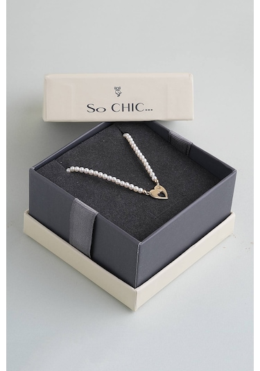 Diamond Collection 14 K Sarı Altın 0.03 Karat Pırlanta Doğal İnci Kolye
