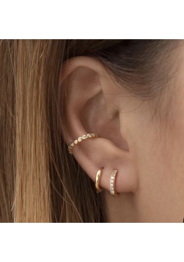 Heppii Taşlı Halka Piercing Tragus Helix Daith Anti Tragus Kıkırdak