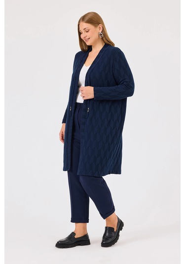 Galaxi Kadın Büyük Beden Beli Büzgülü Bilek Boy Pantolon 4003 Lacivert