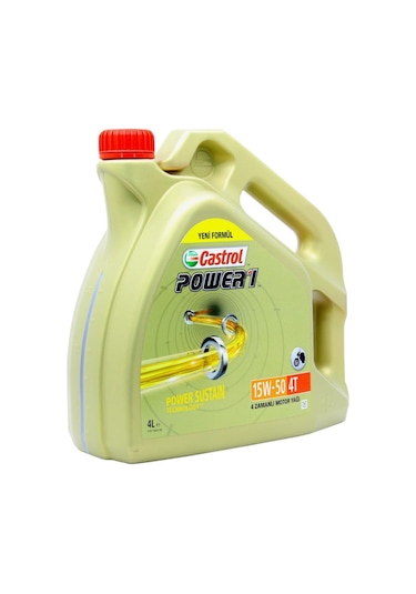 Castrol PoWer 1 4t 15W-50 4 L 4 Zamanlı Motosiklet Yağı (4 Adet)