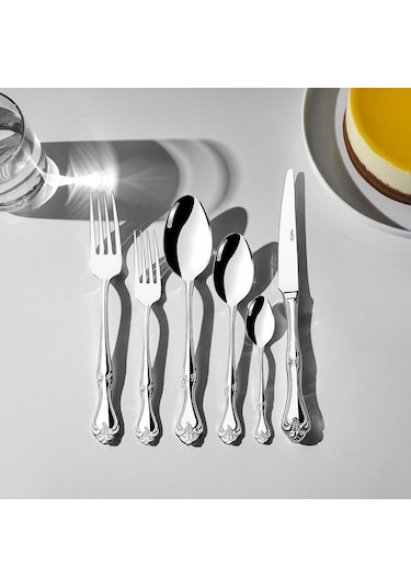 Nehir Lalezar Sade 12 Kişilik 72 Parça Kutulu Çatal Kaşık Bıçak Takımı Gümüş