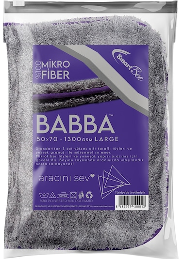 SmartBee Babba Çift Kat Mikrofiber Oto Kurulama Havlusu 50×70