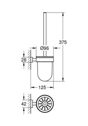 Grohe Essentials Cube Tuvalet Fırçası Seti - 40513al1 Gri