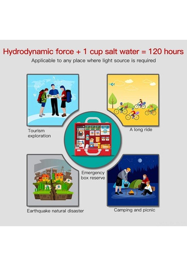 Neevoyu Tuzlu Suyla Çalışan 10 Saat Işık Veren Taşınabilir Acil Durum Lambası - Kamp & Doğa Yürüyüşü İçin Gri