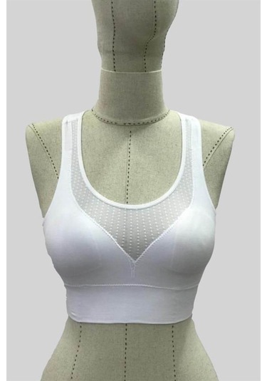 Emay 4027 Seamless Tül Pedli Toparlayıcı Sütyen Korse Beyaz