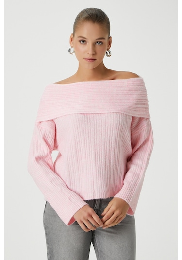 Ritnice Kadın Perla Grade Pembe Yumuşak Triko Kazak Softpembe