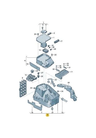 SIGORTA KABINI KOMPLE 3 PARCA 7E0907300A/296A/296C TRANSPORTER T6 10- BARCHA 7E0907300A OEM