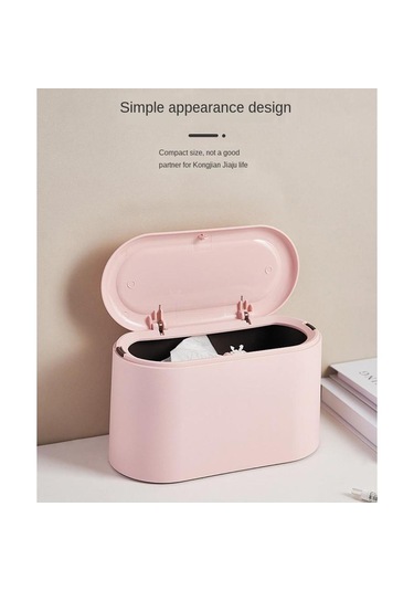 Homyl Şık Banyo Çöp Kovası Masa İçin Küçük , Pembe Pembe