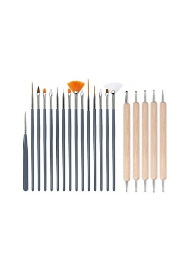 5/20 Adet Tırnak Resim Fırçaları Seti Profesyonel Tırnak Malzemeleri Akrilik Uv Jel Çizim Süsleyen Manikür Tasarım Araçları Aksesuar Kahverengi