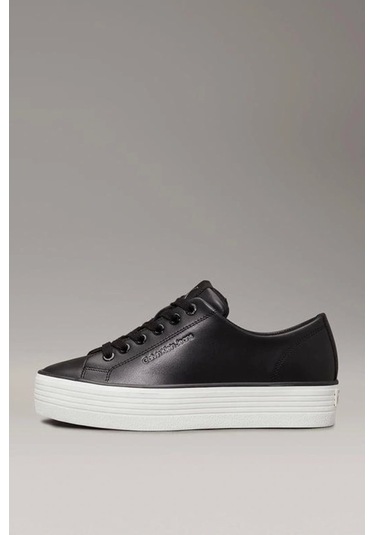 Calvin Klein Jeans Kadın Vulkanize Taban Siyah Deri Sneaker Çok Renkli