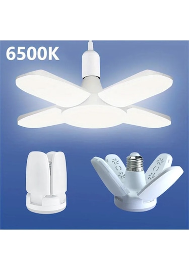 E27 Katlanabilir Fan Led Ampul 220v 110v Led Ampul Ev Tavan Beyaz