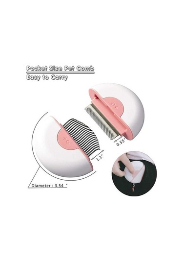 Kedi Fırça Seti, Dökülme Ve Tımar İçin Köpek Kedi Fırçası, Pet Masaj Tarak Pembe