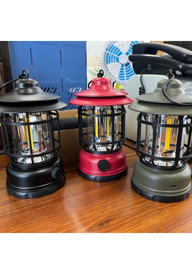 Shineyee Yeşil Usb Şarjlı Kamp Feneri, Dış Mekan Kullanımı, Ev İç氛围灯, Döner Işık Regülatörü, Dahili 1200mah Lityum Pil Yeşil