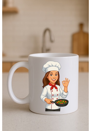 Meslek Baskılı Kupa Kadın Asçı