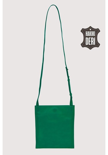 Hakiki Deri Kadın Omuz Çantası Yeşil Smr8978 Yeşil