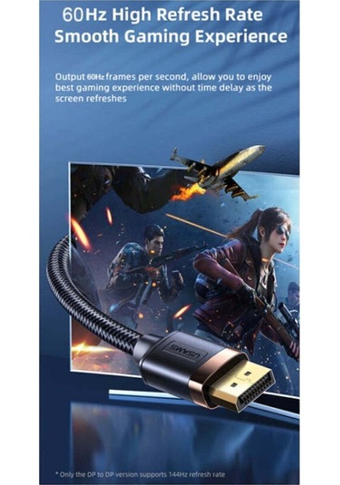 Usams Sj529 Hdmı To Hdmı 2.0 Kablo 4k Hd Örgü Altın Uç Siyah 3mt