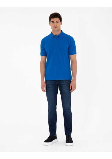 Pierre Cardin Erkek Saks Tişört Basic 50280754-vr045 Saks Mavisi