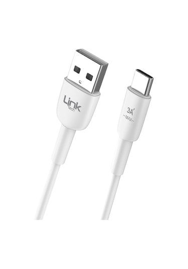 Linktech K602 Safe Type-C USB PD 3A 1 Metre Şarj Kablosu Beyaz