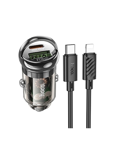 Hoco Z53a Pd30w Type-c + Usb Qc3.0 Araç Hızlı Şarj Aleti + Kablo