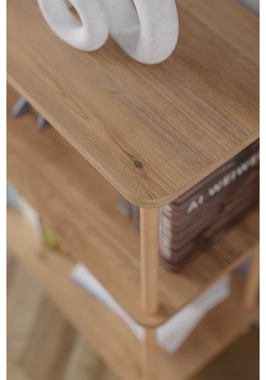 3 Raflı Kitaplık Ahşap Kitaplık Ofis Rafı Ayakkabılık -çam