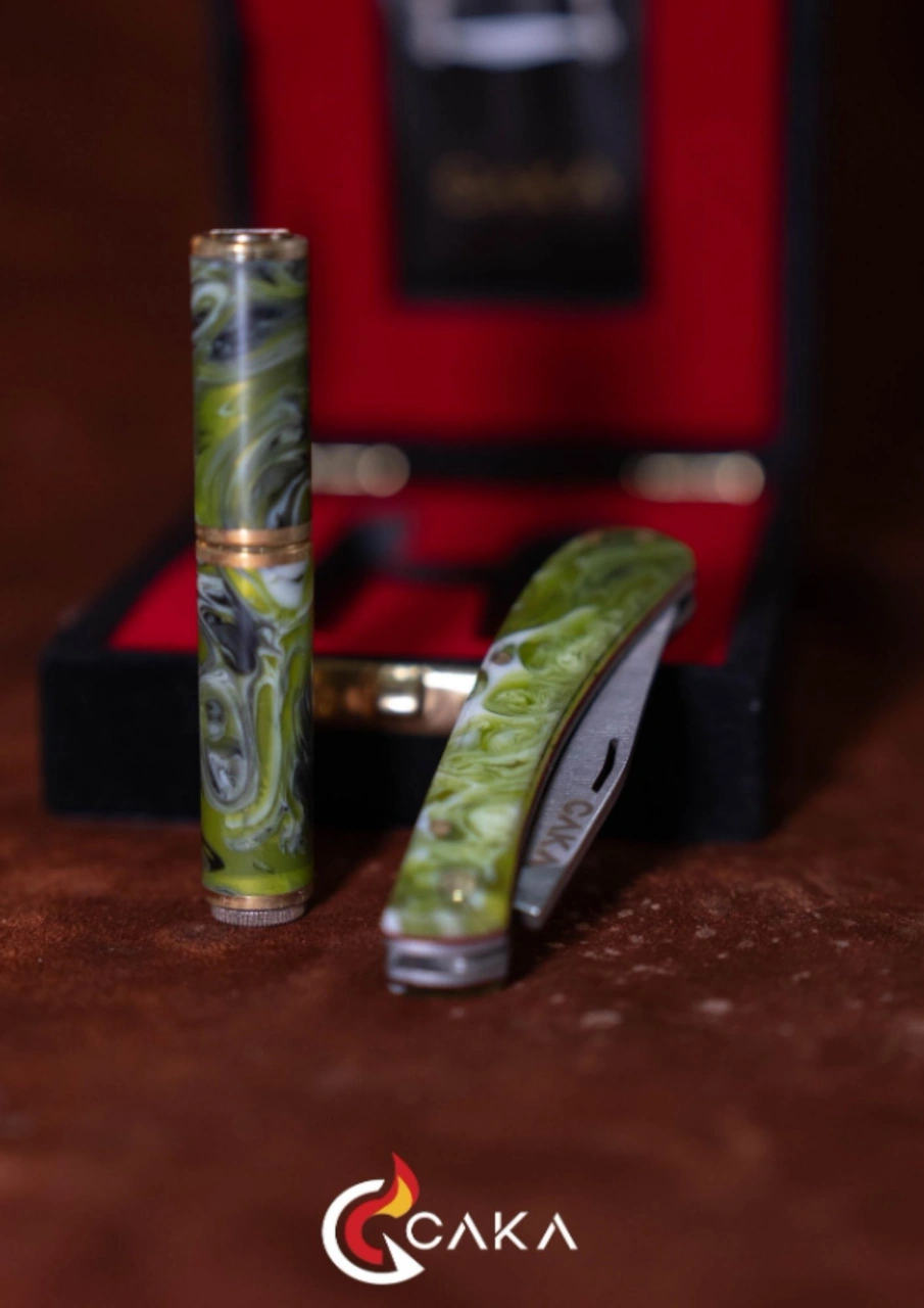 Caka Lighter Orıgın Premium Çakı & Çakmak Seti Yeşil Serisi Yeşil
