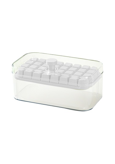 Hangfox Dondurucu Buz Kalıbı Seti - 32 Adet Buz Küpü, Basarak Çıkarma Fonksiyonu, Kapaklı Depo Kutusu Ve Buz Kaşığı İle Uzay Tasarrufu Çok Renkli