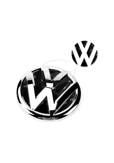 Volkswagen Arka Bagaj Logo 3D Iç Sticker Siyah