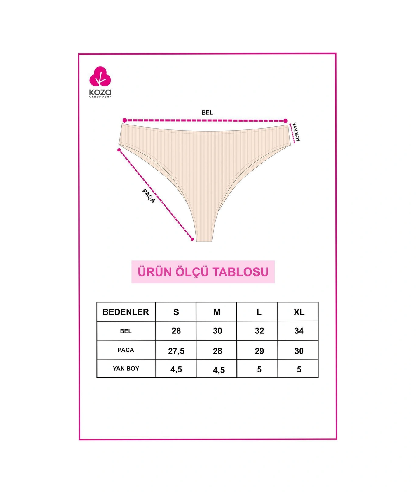 Kadın 5'li Fitilli Brazilian Külot Ko4005ftl Çok Renkli