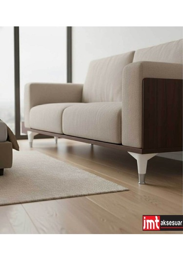 Puma 15 Cm Beyaz-krom Mobilya Kanepe Tv Ünitesi Kosol Ayağı Beyaz-krom