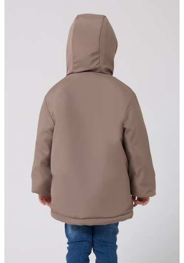 Freemen Erkek Çocuk Vizon Kürklü Su Ve Rüzgar Geçirmez Kapüşonlu 3 Kışlık Mont Vizon